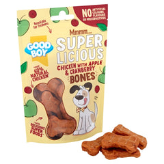 GOODBOY SUPER LICIOUS CHICKEN WITH APPLE & CRANBERRY BONES 100G