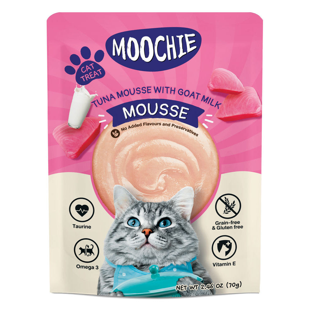 Moochie Cat Food Tuna Mousse With Goat Milk Pouch