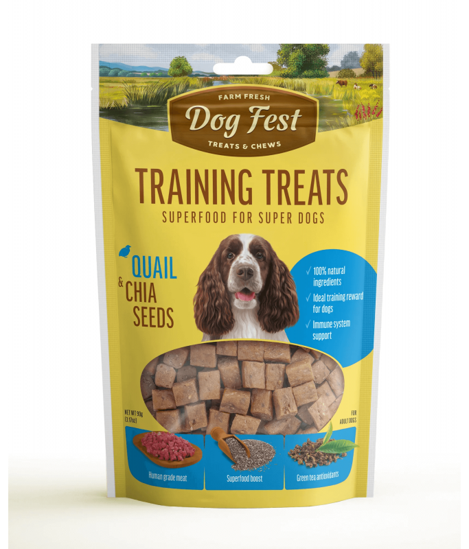 Dog Fest Training Treats Quail & Chia Seeds 90g