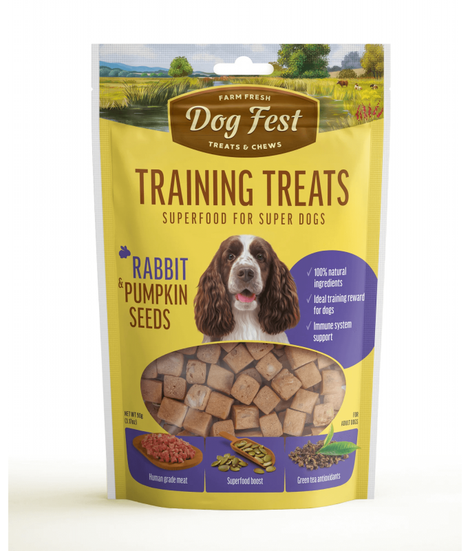 Dog Fest Training Treats Rabbit & Pumpkin Seeds 90g