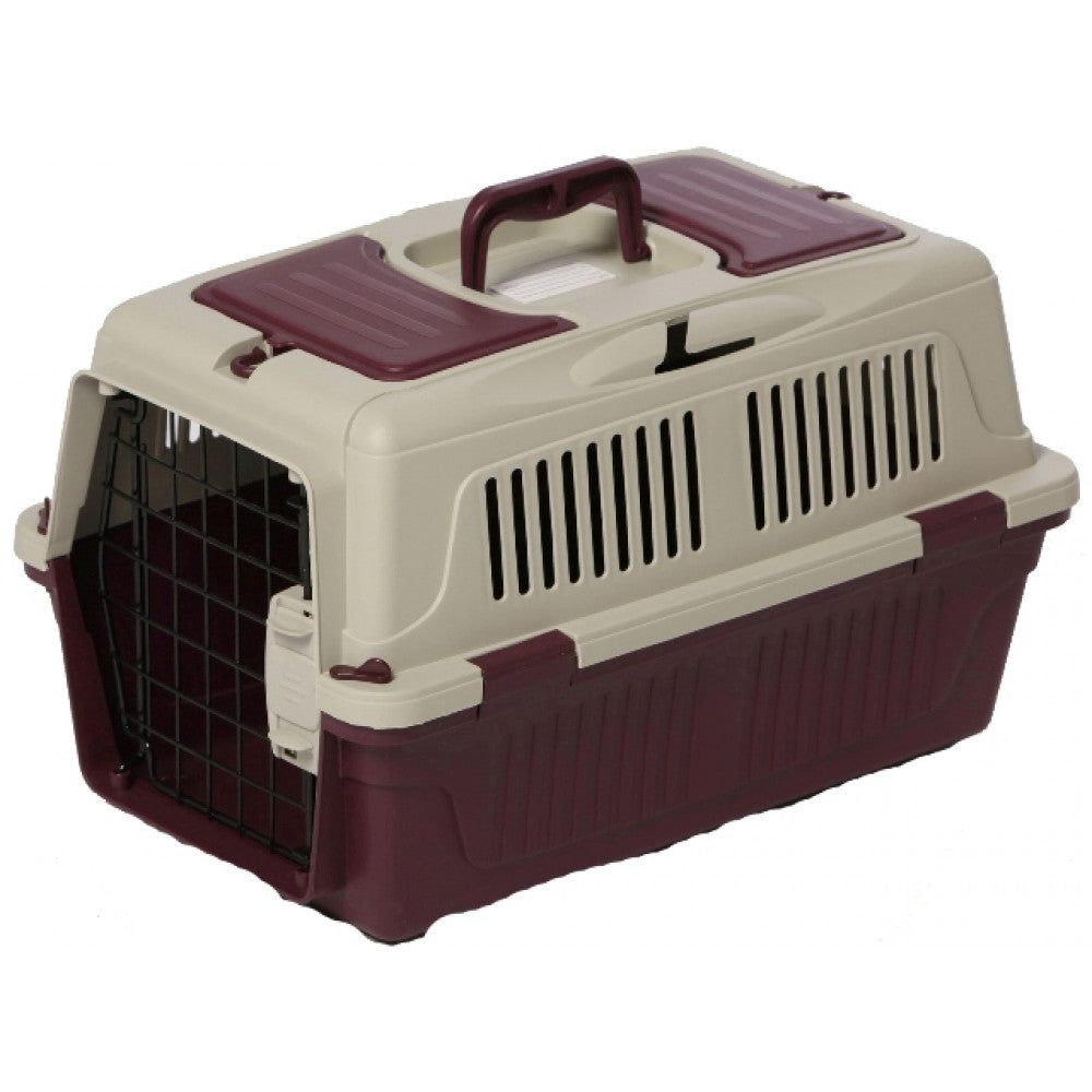 Nutrapet Dog Cat Carrier Box Closed Top Dark Red