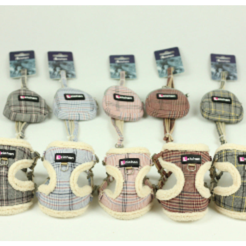 Nylon Dog Harness Tartan pattern
